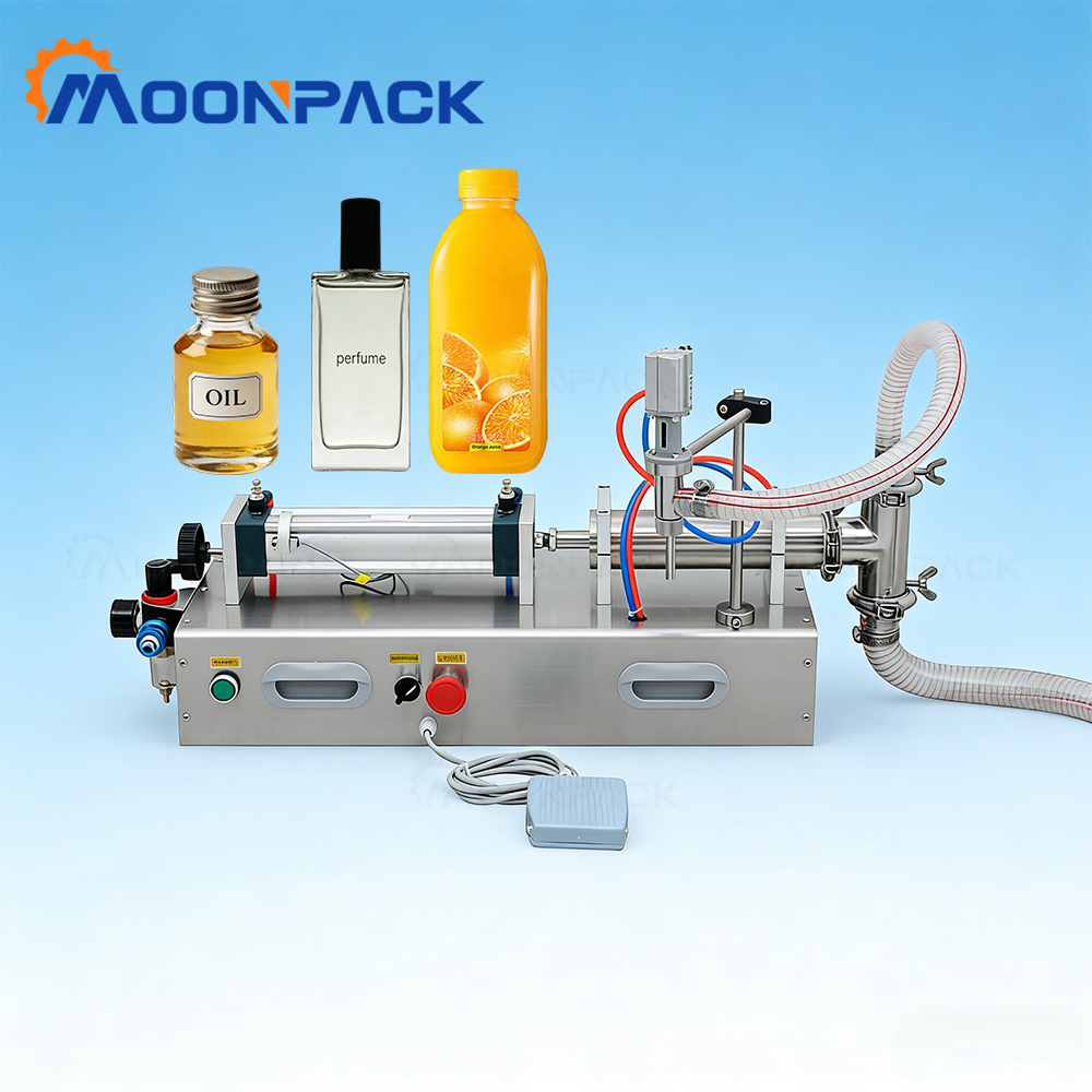 Moonpack G1WYD100-1000ml Liquid Filling Machine Perfume Water Honey Semi-automatic Piston Filling Machines For Bottles Cans