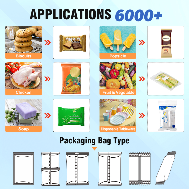 Croissant Bakery Confectionery Noodles Packaging Machine Equipment Automatic Horizontal Wrapping Flow Packing Machine Vermicelli