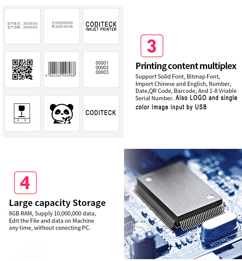 Multi Language Expiry Date Coding Machine 50mm USB Thermal Inkjet Printer
