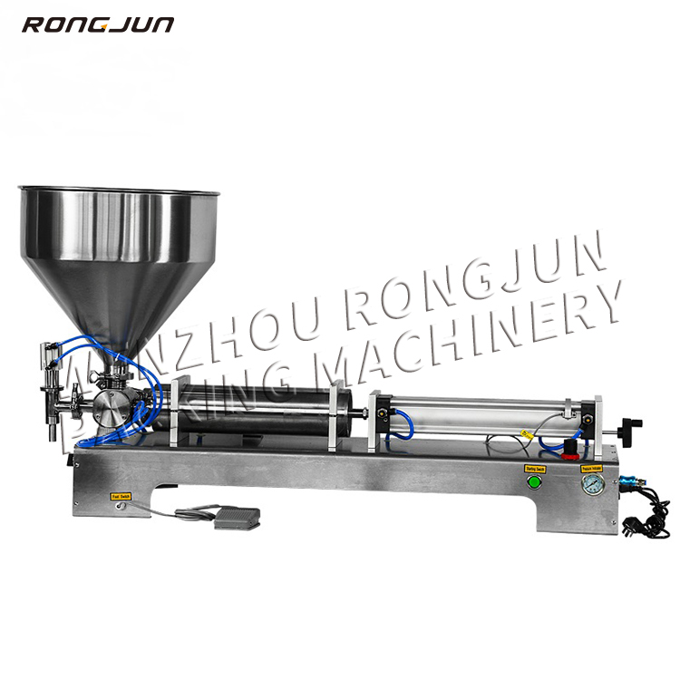 RJ-100G Single Head Piston Bottle Filling Machine for Water Cosmetic Cream Juice Oil Liquid Gel Paint Shampoo Beverages Food