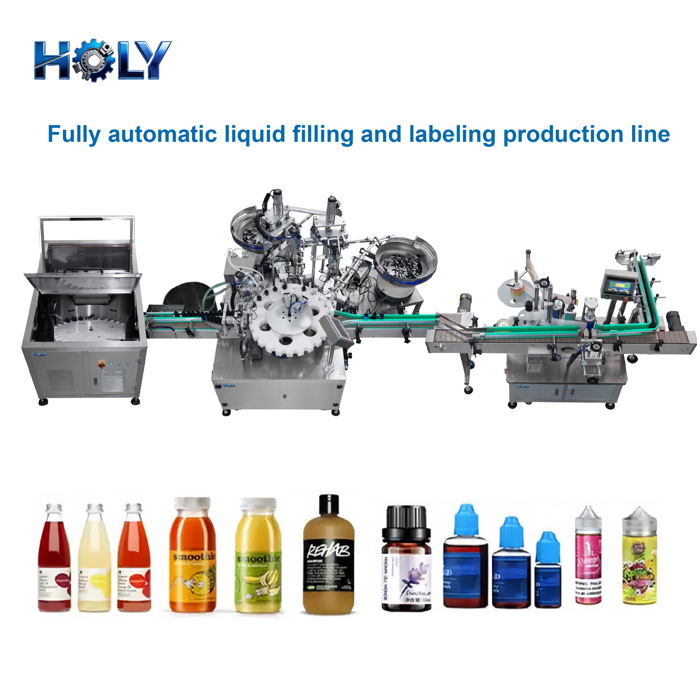 Holy High Precision Automatic 4 Nozzles Servo Piston Chemical Filling Machine