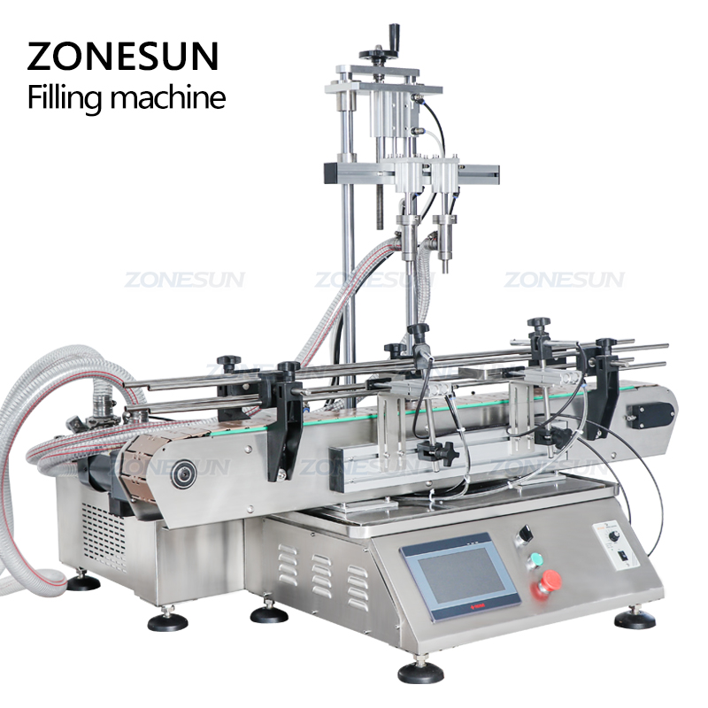 ZONESUN ZS-DTHSP2 Automatic Desktop Double Head Piston Pump Dishwashing Thick Liquid Soap Filling Machine