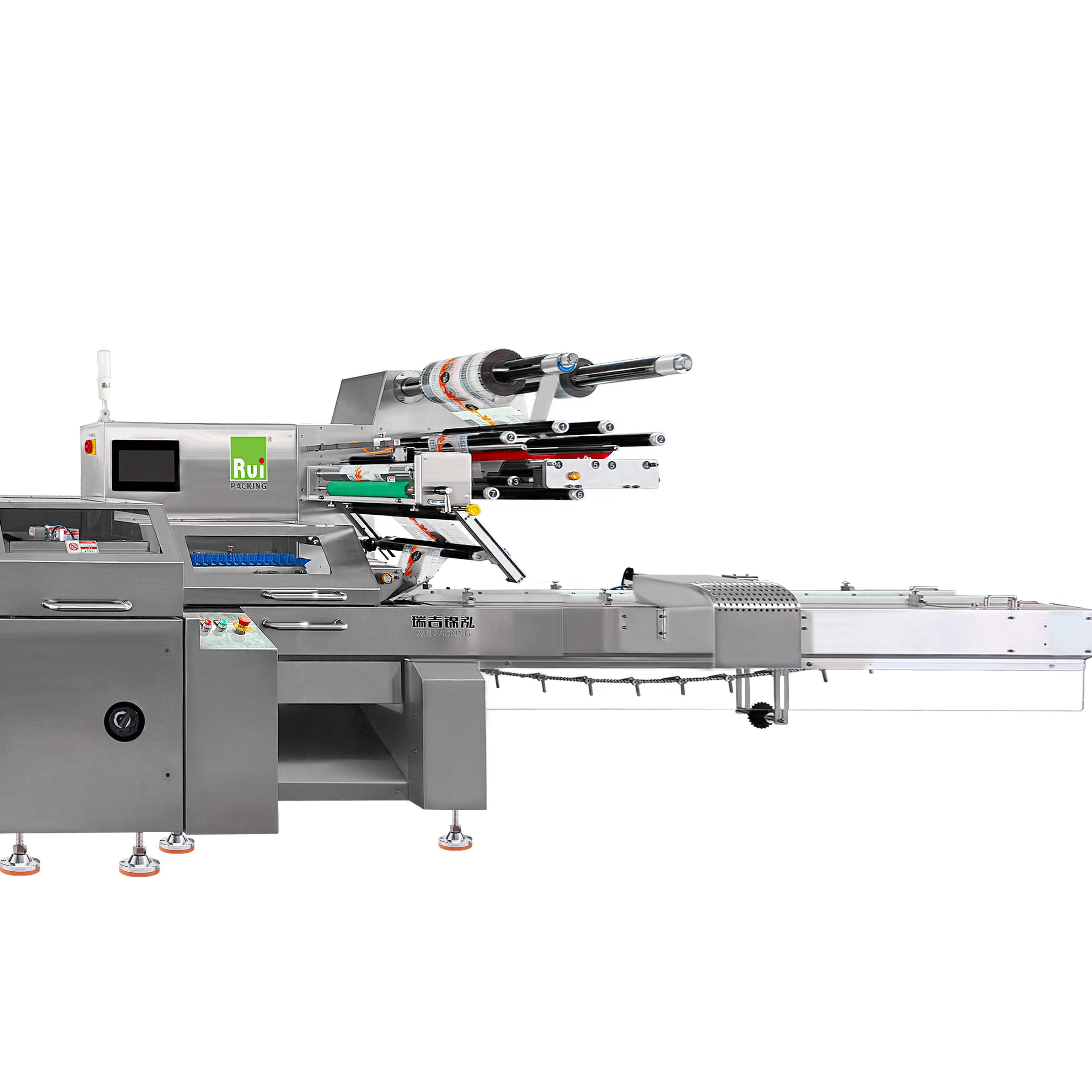 Automatic 5-Servo Horizontal Flowpack Packaging Machine 5-pack 10-pack Consecutive Plastic Film Foil Bag Wrapping Food