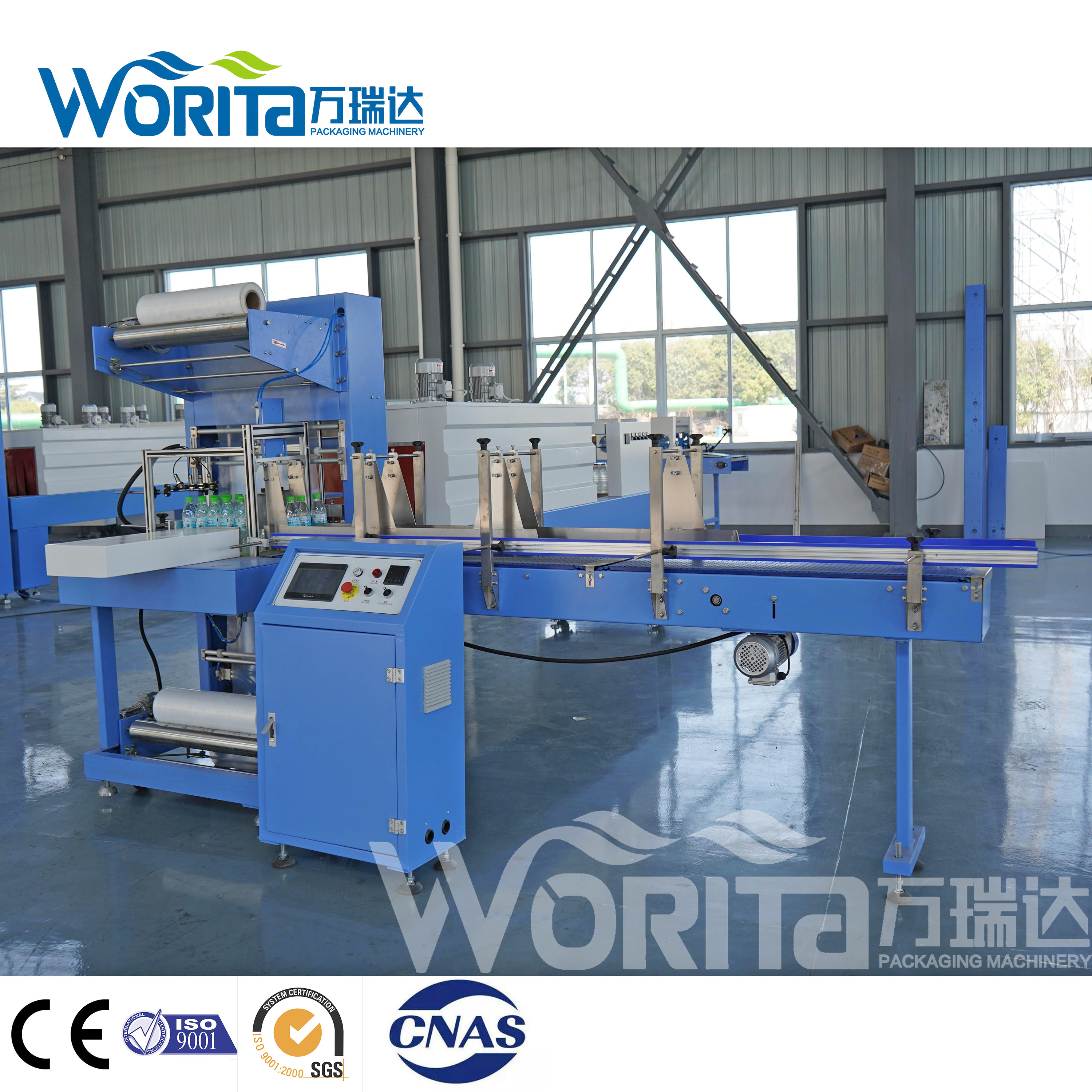 Automatic PE Film Shrink Wrapping Machinery Water Bottle Heat Tunnel Shrinking Wrapping Packaging Machine Manufacturer OEM ODM