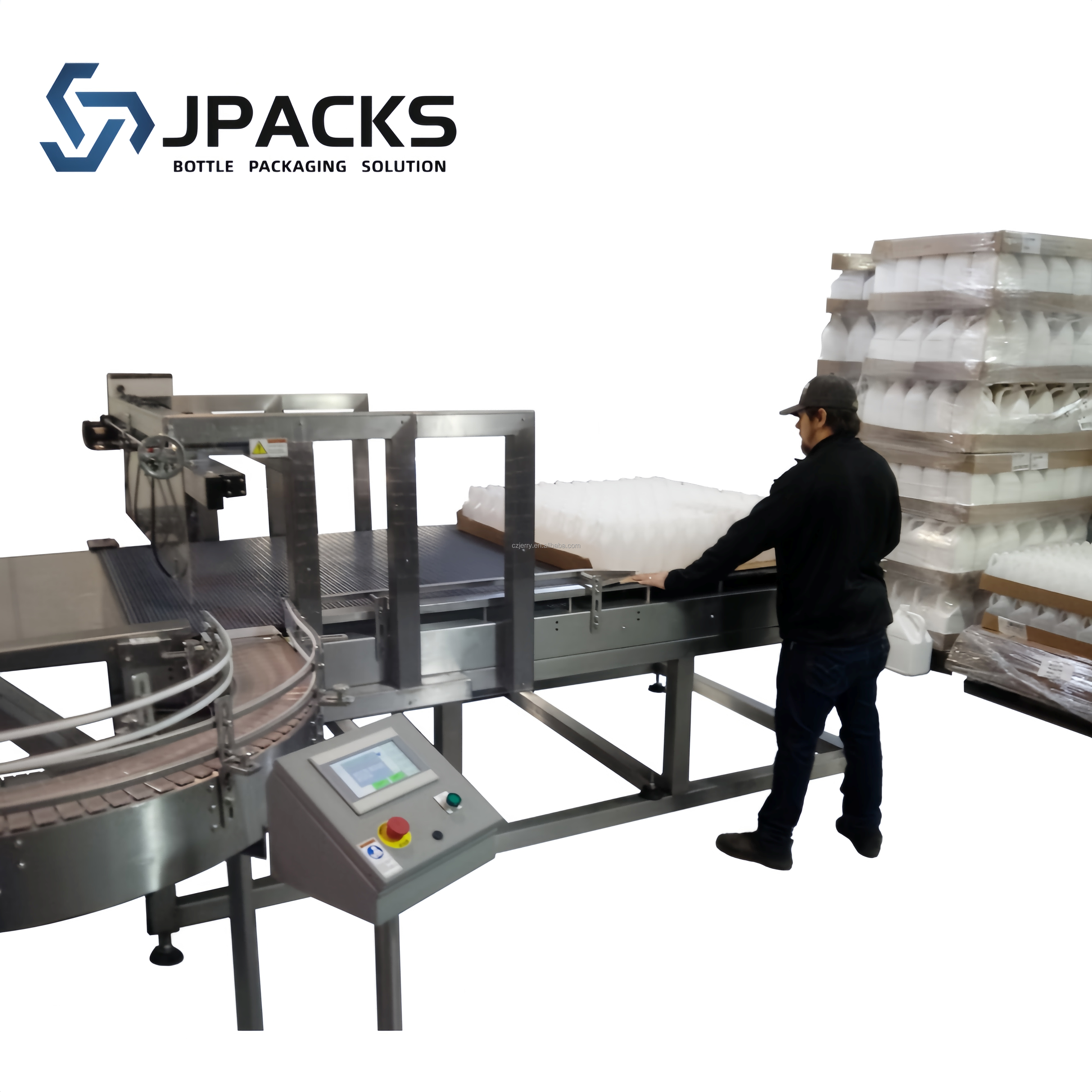 JILC-1200 Indexing Loading Conveyor Automatic Round or Square Bottle Keg Unscrambling Feeding Table Machine