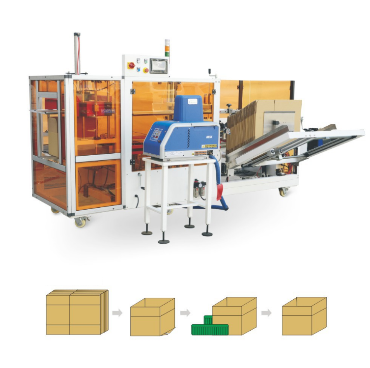 Optimized Automatic Cartoon-Erecting Folding Closing Taping Machine Hot Glue Flap Sealing for Efficient Paper Carton Packaging