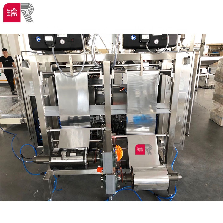 RL422 Automatic Twin Pouch Packing Machine Multi-function Granular Chips Nuts Vertical Form Fill Seal Packaging