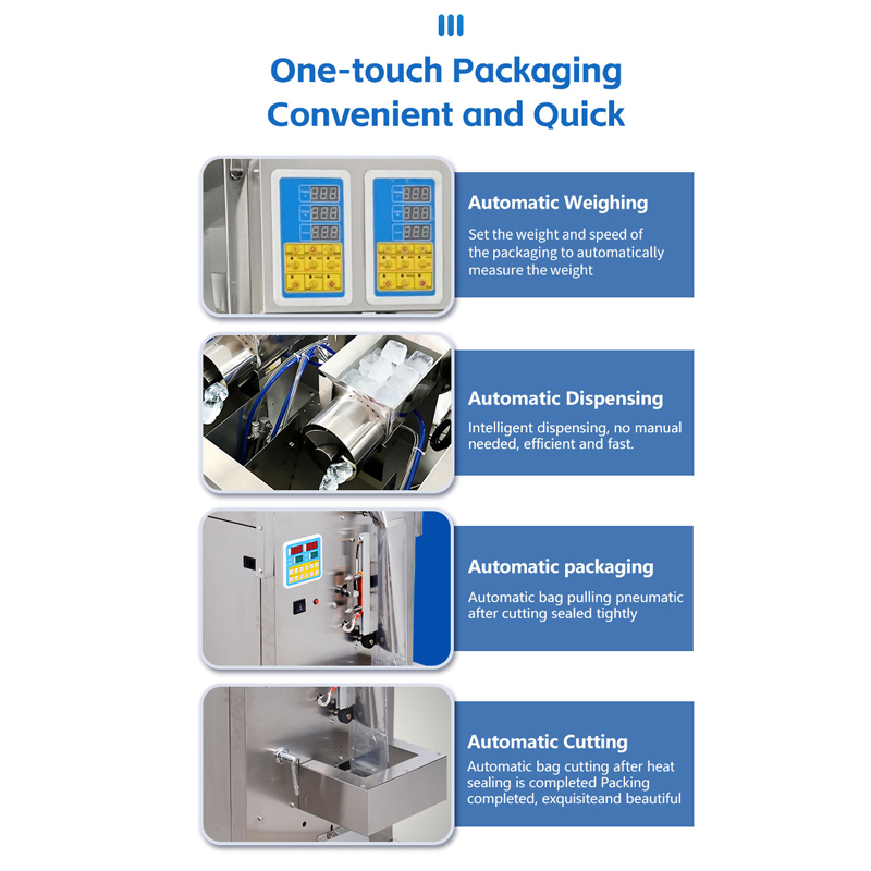Stainless Steel Automatic Industrial Ice Cube Bagging Packing Packaging Machine For Plastic Bags Sachet Price