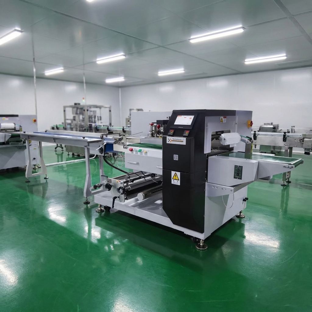 SZ280X Automatic Bottom Film Feed Inverted Flow Wrapper Ice Block Horizontal for Pillow Bag Plastic Food Industrial