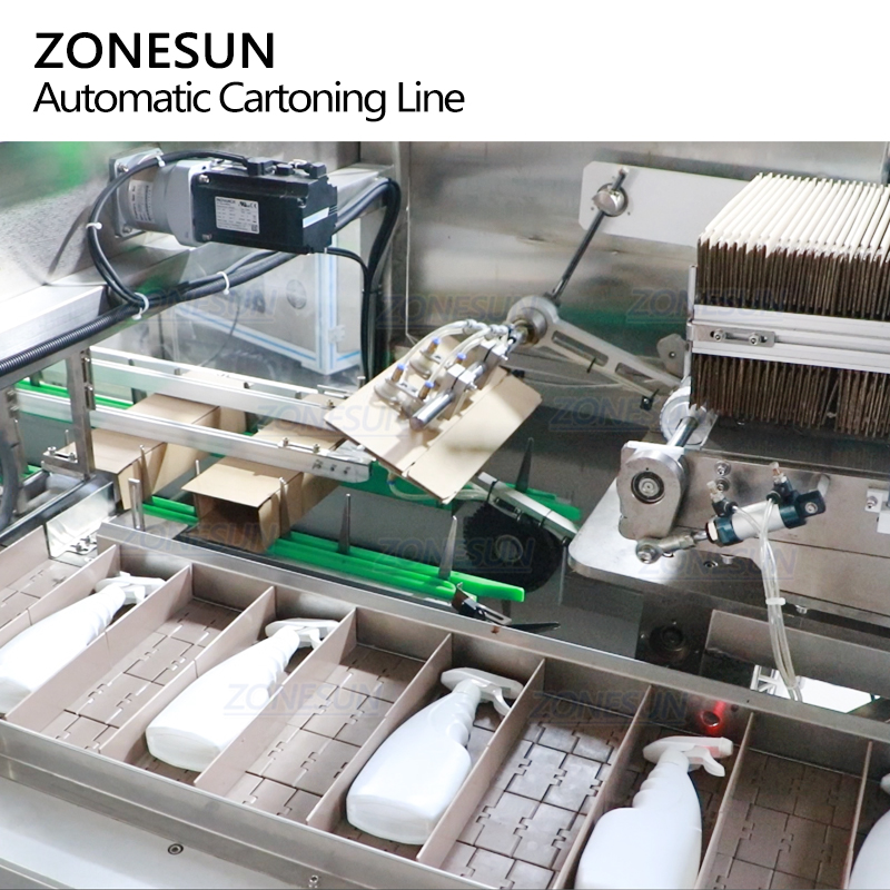 ZONESUN ZS-FAL180V5 Full Automatic Corrugated Cardboard Carton Box Forming Erecting Sealing Cartooning Packing Production Line