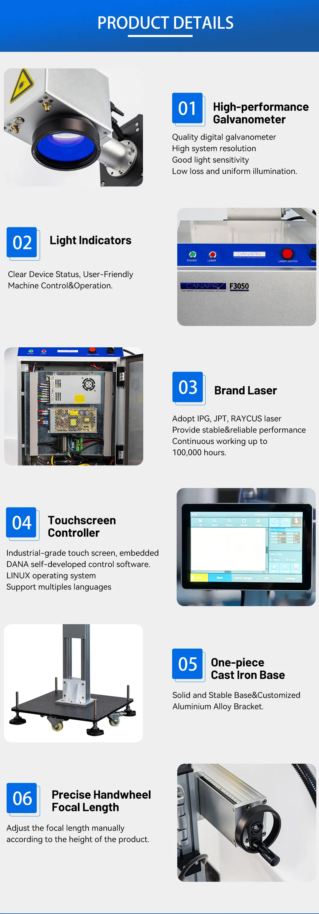 100W Fiber Laser Engraving Machine Stainless Steel Marking Machine