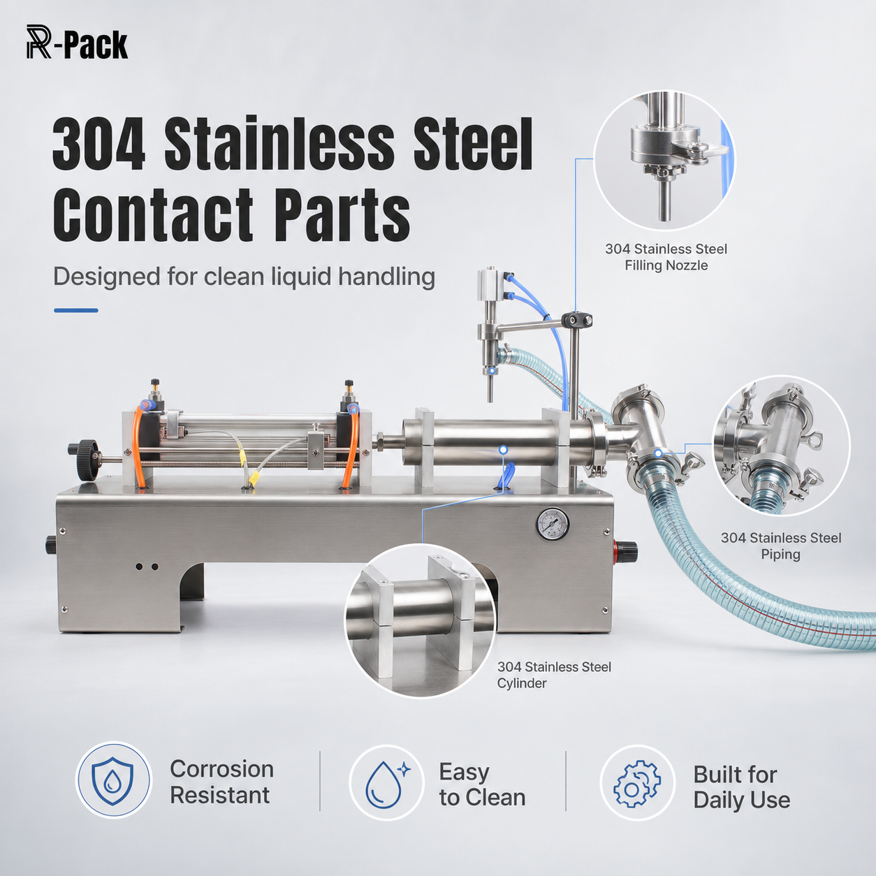 Single Head Piston Liquid Filling Machine Detail 3