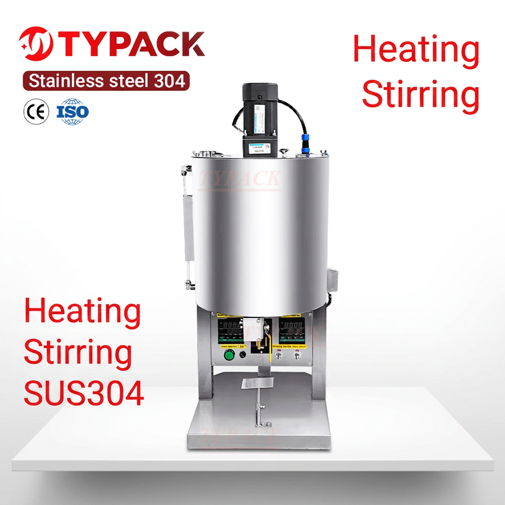 TYPACK SS304 Mixed Stirring Heating Manual Filling Machine For Daily Chemical/food/cosmetics/paste Heating Filling Equipment