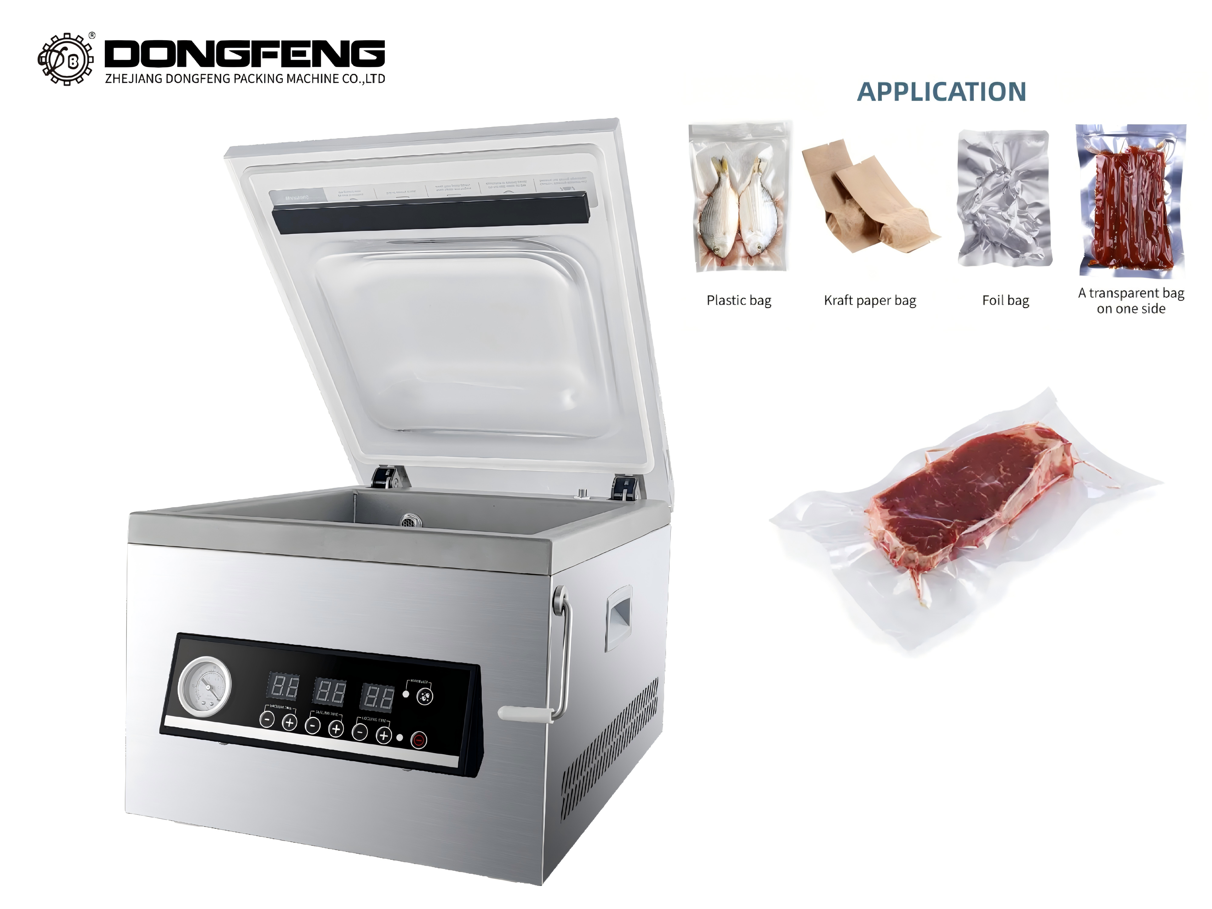 Restaurant Home Easy Use Automatic Vacuum Sealer Oil-free Vacuum Packing Machine For Sealing Packaging Fresh Food Meat Fish Bags