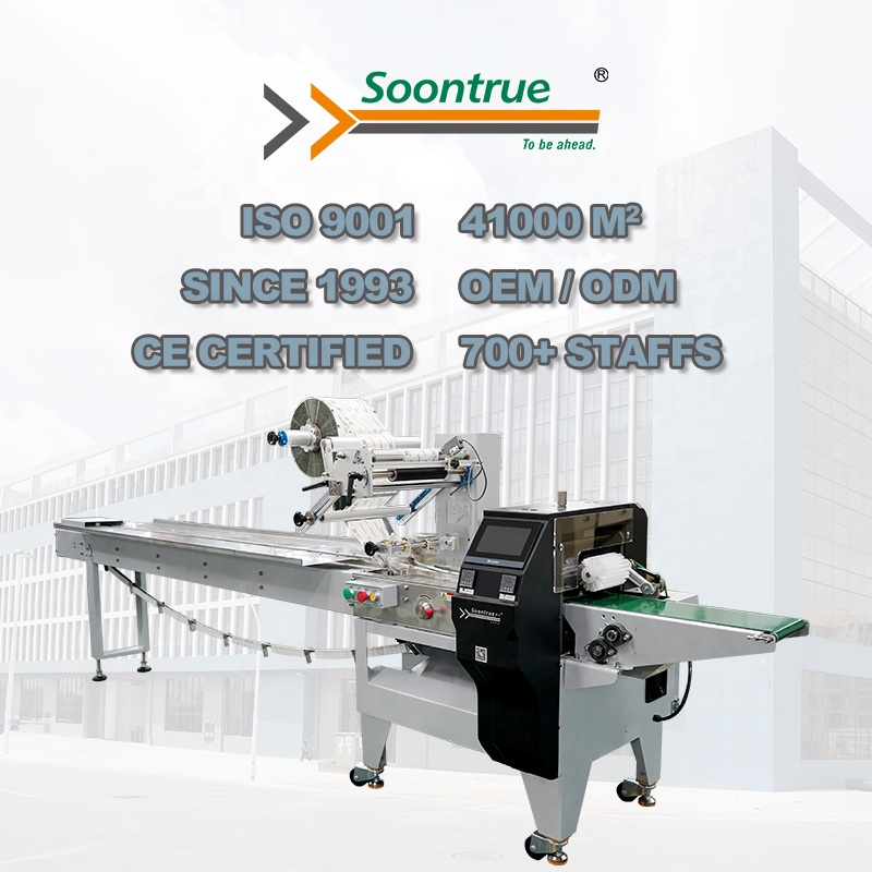 Soontrue SZ180 Pillow Type Flow Wrapping Machinery Automatic Multi-function Food Product Horizontal Packaging Machine