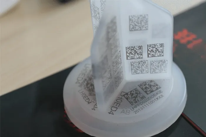Laser marking sample on metal component