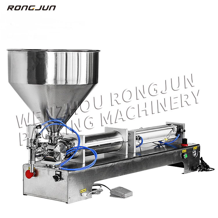 RJ-100G Single Head Piston Bottle Filling Machine for Water Cosmetic Cream Juice Oil Liquid Gel Paint Shampoo Beverages Food