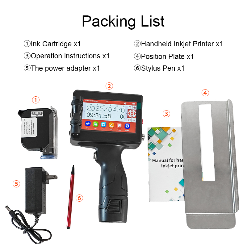Portable Hand Held Inject Ink Printer for Text Coding QR Code Batch Number Logo Date Thermal Printer