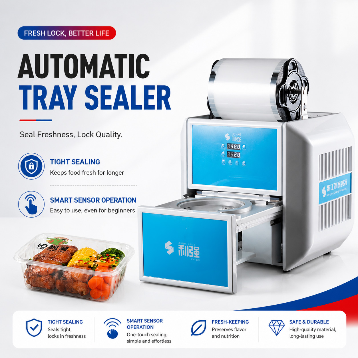 Fully Automatic Electric Induction Sealing Machine for Button Type Takeaway Box Packaging 220V 1 Year Warranty Easy to Operate