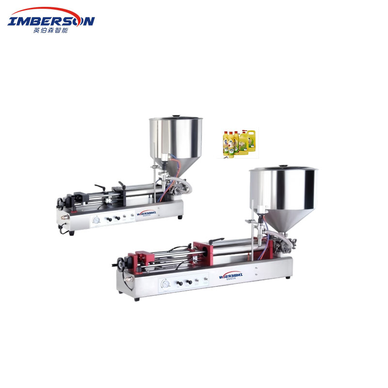 2026 100-1000ml Quantitative Horizontal Pneumatic Filling Machine, Semi-Automatic Piston Paste Liquid Filler with Hopper