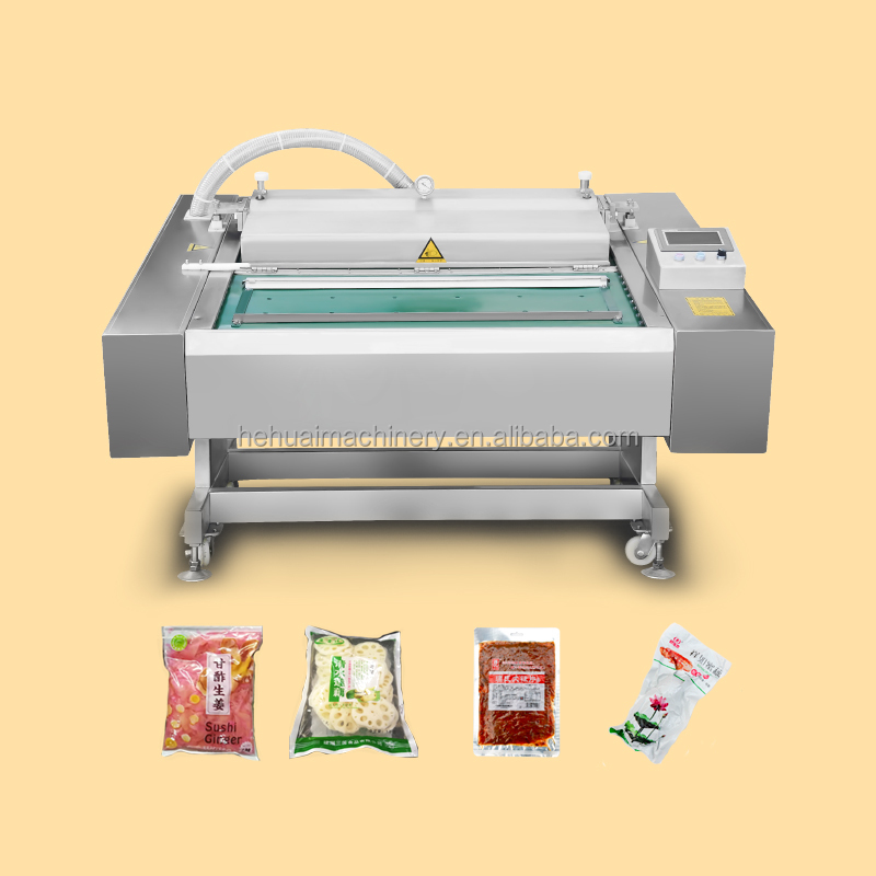 The Continuous Rolling Vacuum Packaging Machine Is Used for Packaging Shrimp Meat and Crab Sticks.
