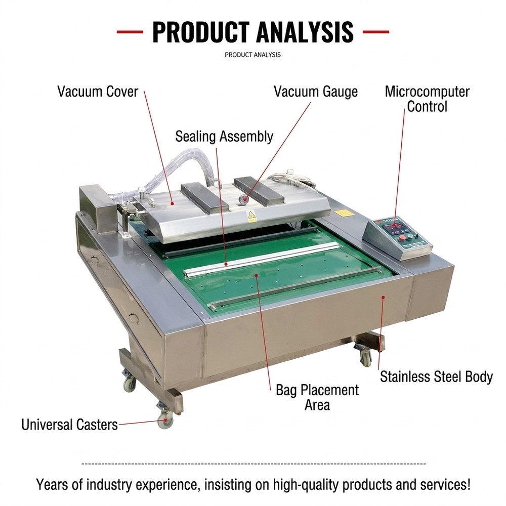 Electric OEM Rolling Vacuum Packaging Machine for Food Meat Vegetables Commodity Pouch/Film/Foil Packaging