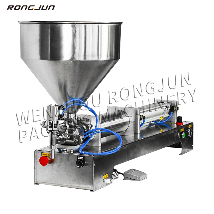RJ-100G Single Head Piston Bottle Filling Machine for Water Cosmetic Cream Juice Oil Liquid Gel Paint Shampoo Beverages Food