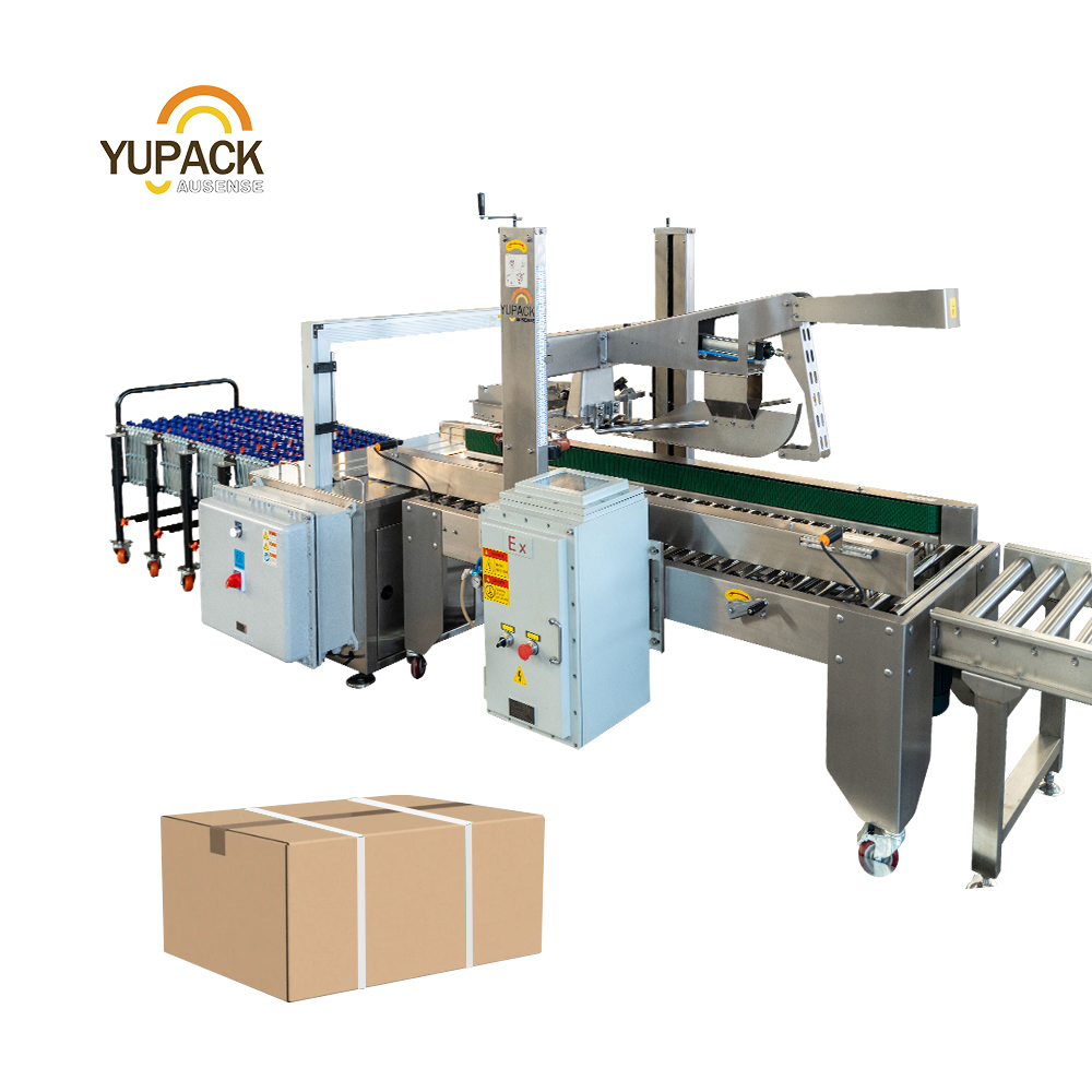 End of Packing Line Carton Erector Machine Automatic Anti-Explosion Case Erecting Machine