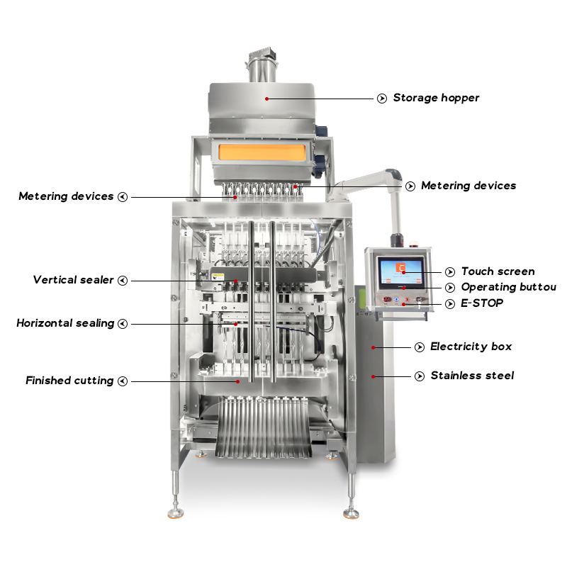 Fully Automatic Multi-lane 3g 5g 7g Filling And Sealing Sugar Pouch Sachet Instant Coffee Powder Stick Packing Machine