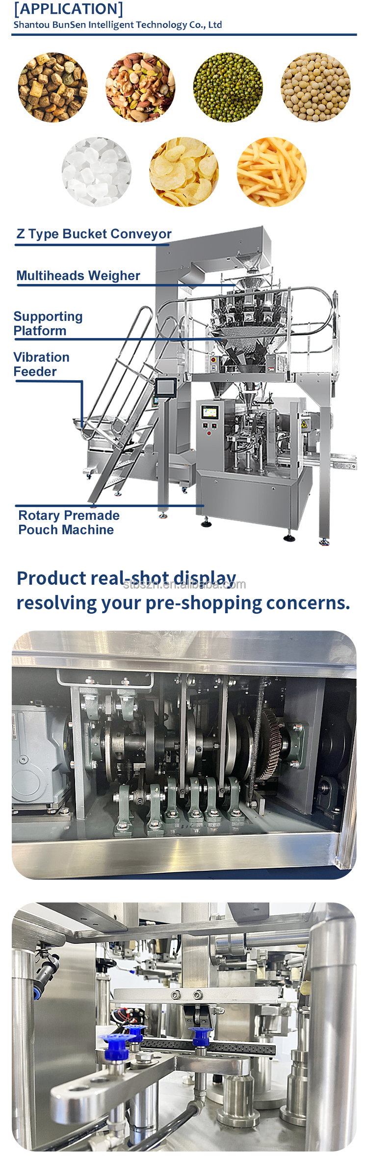 Shrimp Crackers Automatic Vertical Form Fill Seal Packing Machine Collar Type Back Side Sealing Prawn Crackers Weigher Packing