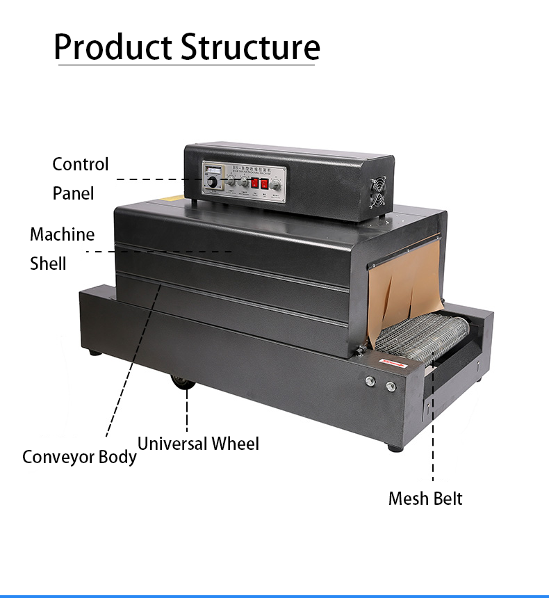 Machinery Hardware Industry Automatic Shrink Wrapping Machine, Heat Tunnel Shrink Wrap Machine