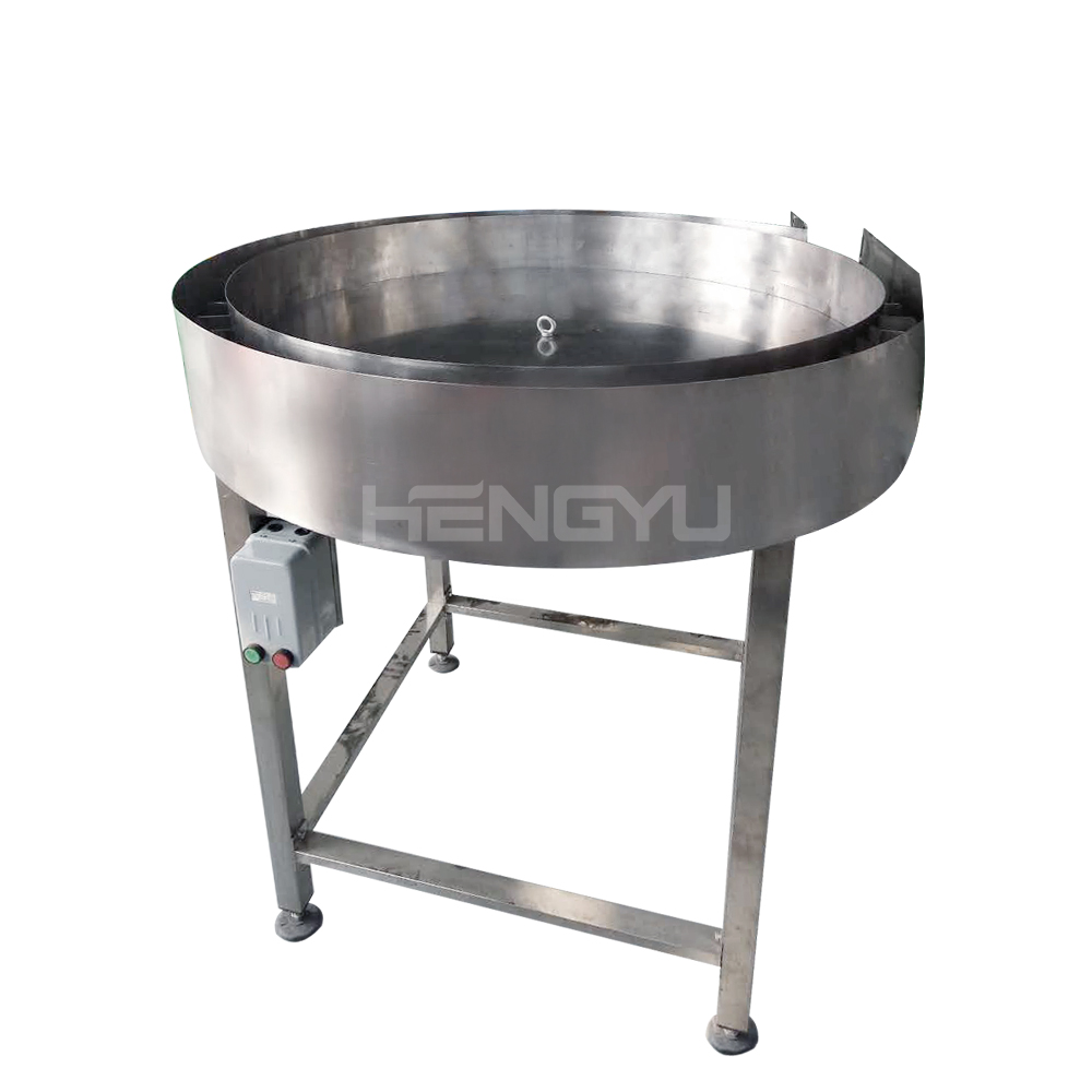 Semi Automatic Unscrambler Bottle Loading Turntable Rotary Feeder System Bottle Sorting Small Glass Pet Round Bottle Machinery