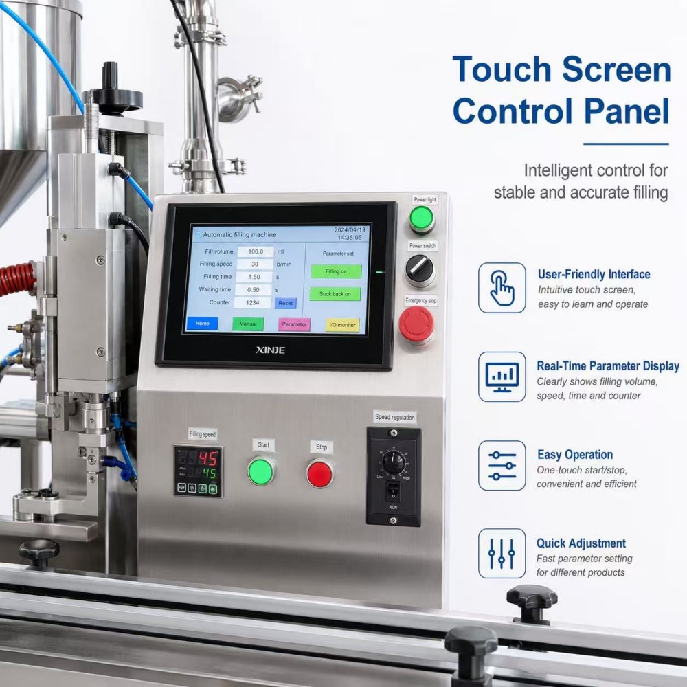 Piston Type Automatic Servo Driven Filler Single Head Paste Filling Machine for Honey Cream Jam