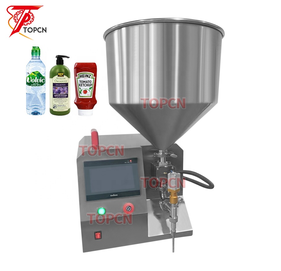 Tabletop Honey Sauce Paste Detergent Shampoo Cream Lotion Servo Motor Gear Pump Filling Machine 100 to 5000ml Small Business
