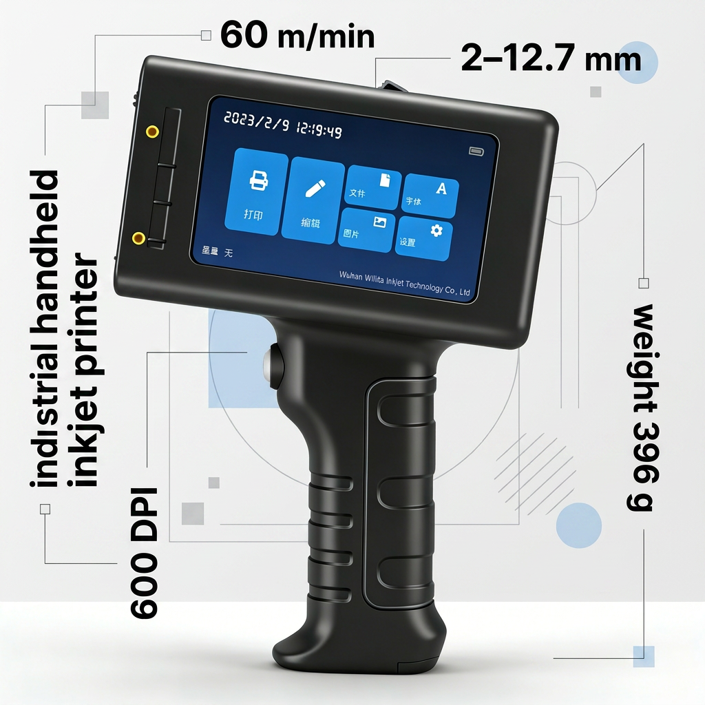 Willita 12.7mm Mini Batch Plastic Hand Held Portable Logo Coding Printer Handheld TIJ Inkjet Jet Machine Date Inkjet Printers