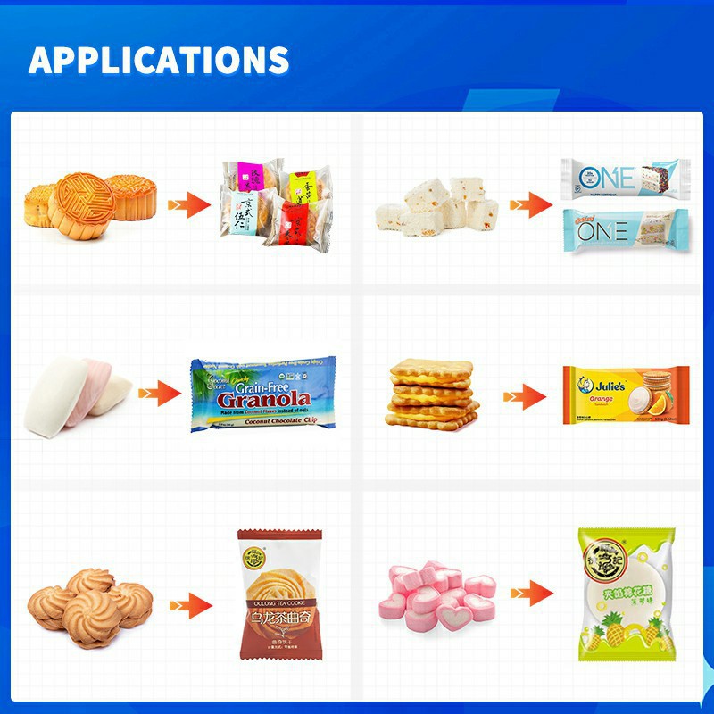 Automatic Horizontal Energy bar Chocolate bar Candy Packing Machine Flow Pack Wrapping Packing Machine