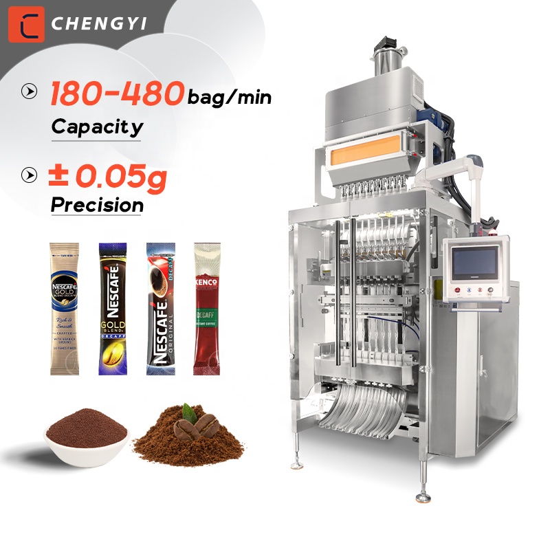 Fully Automatic Multi-lane 3g 5g 7g Filling And Sealing Sugar Pouch Sachet Instant Coffee Powder Stick Packing Machine