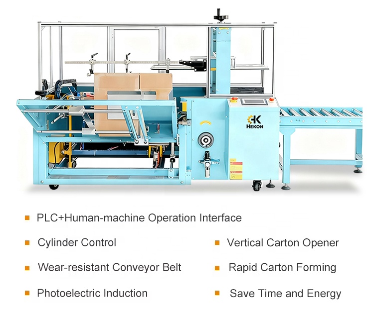 HEKON Vertical Carton Erector Carton Case Box Packing Erecting Machine Automatic Carton Box case Erector Erecting Machine