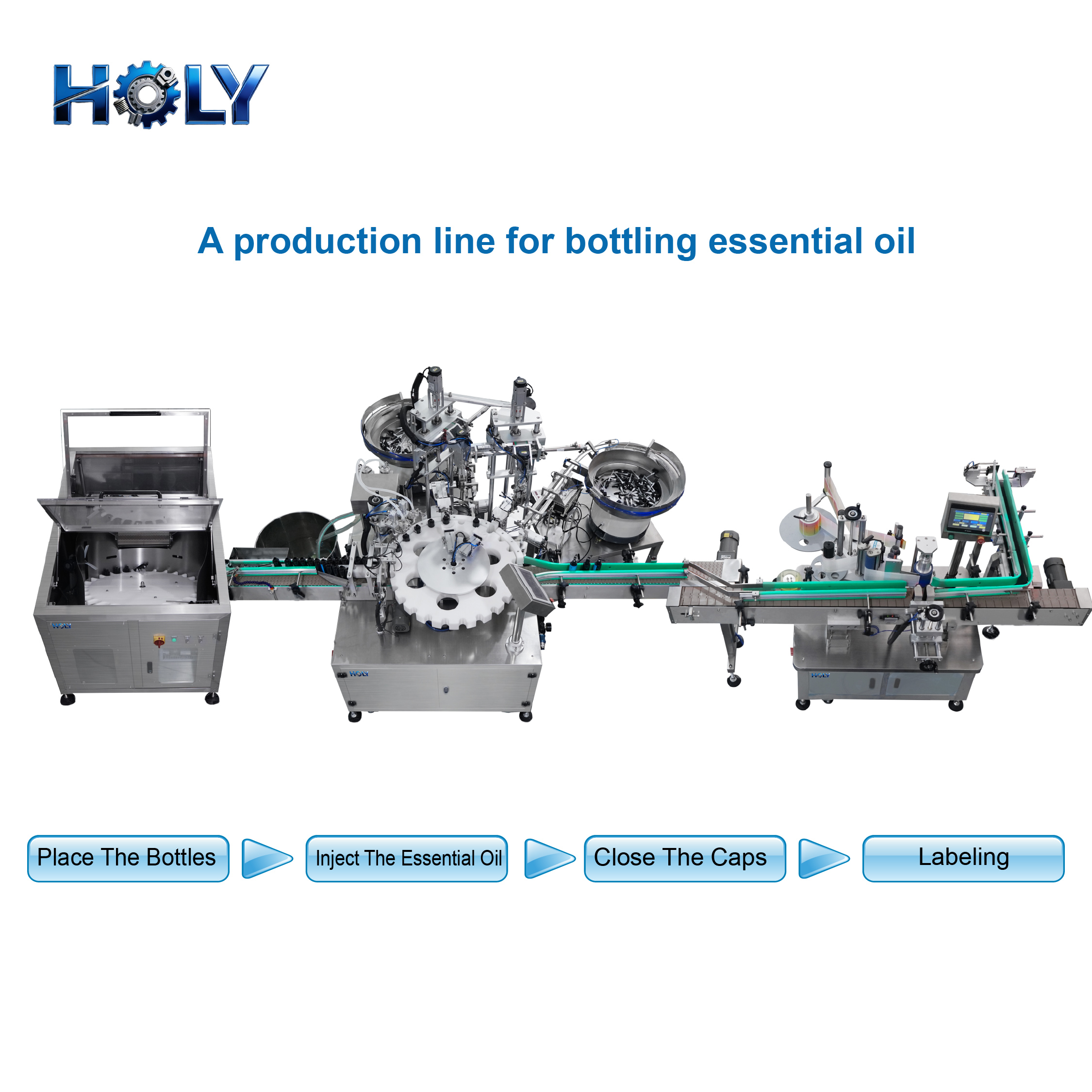 Holy High Precision Automatic 4 Nozzles Servo Piston Chemical Filling Machine