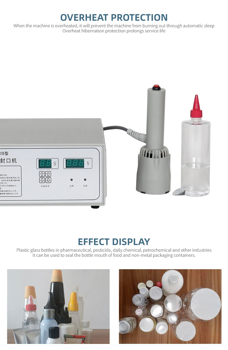 Professional Automatic Induction Sealing Sealer Machine for Sealing Aluminum Foil Twist Top Cap Diameter Width 10~35mm Bottles