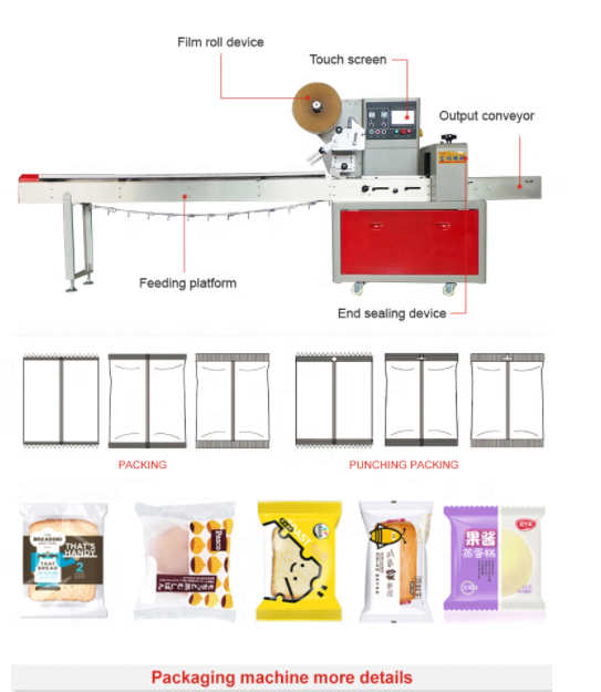 Fully Automatic Horizontal Wrapping Flow Pack Packaging Machine Fruit and Vegetable Packing Machine