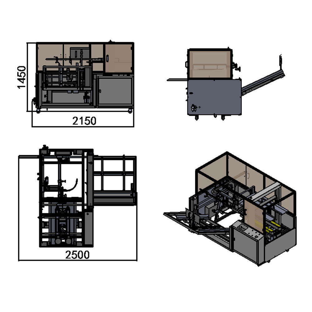 Cartoon Automatic Folding Closing Taping Machine for Erecting Boxes for Food and Chemical Packaging Case Pouch Applications