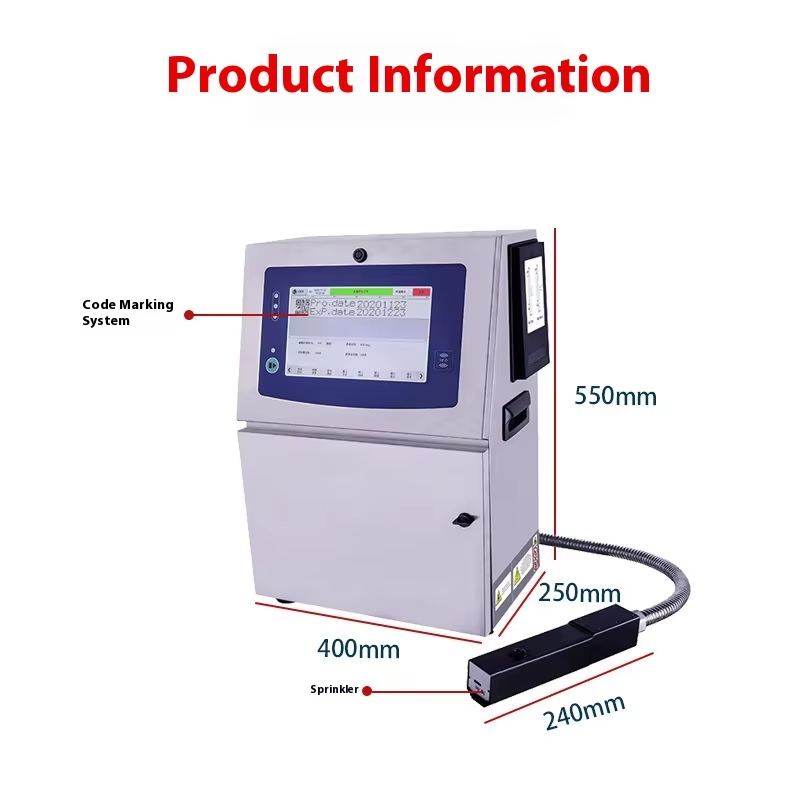 New Technology Easy Operation Industrial CIJ Inkjet Coding Printer on Plastic Bag Bottle Metal
