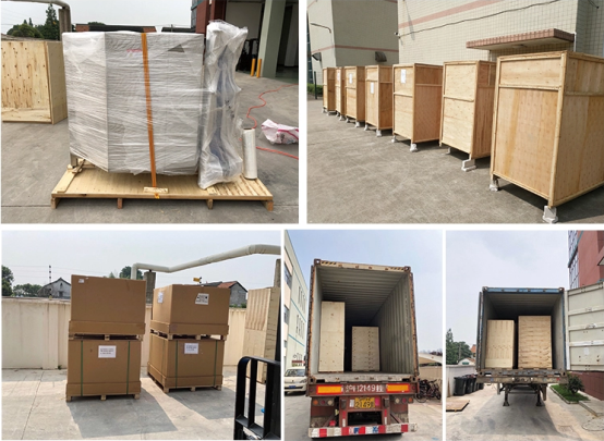 Packing and transport preparation of the packaging machine