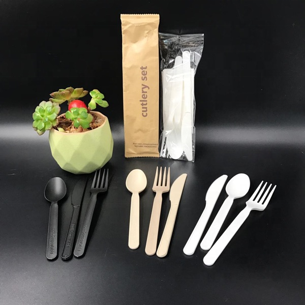 Adjustable Mixed Cutlery Flow Wrap Machine For Plastic Wooden Biodegradable Spoon Fork Knife With Napkin Toothpick Salt Pepper