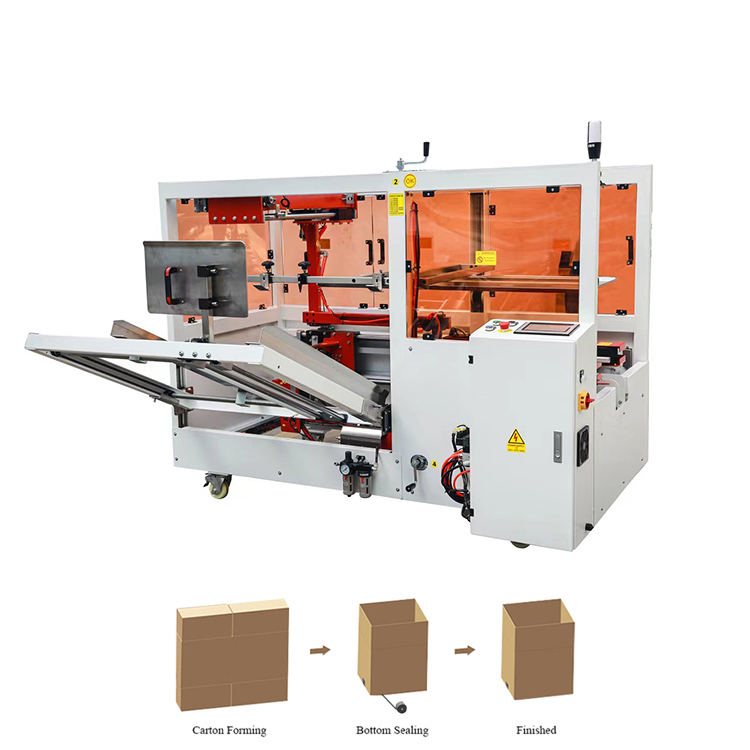 CES20TX Carton Erecting Machine, Carton Corrugated Tray Box Erector, Fully Automatic Tape Box case Carton Erector