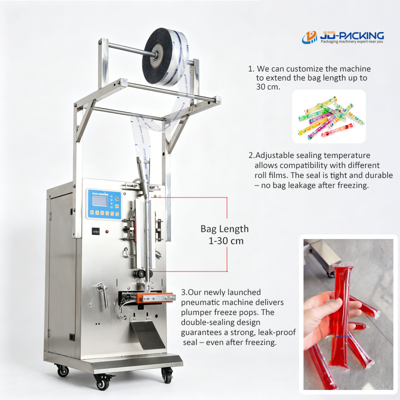 Small Automatic Commercial Juice Tube Ice Pop Cream Ice Lolly Popsicle Stick Filling Sealing Packaging Packing Machine Price