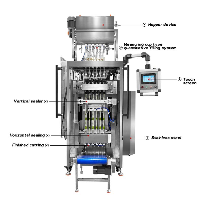 Automatic Multilane 10ml 30ml 40ml Irregular Shaped Liquid Supplement Stick Sachet Bag Sport Energy Gel Packing Machine