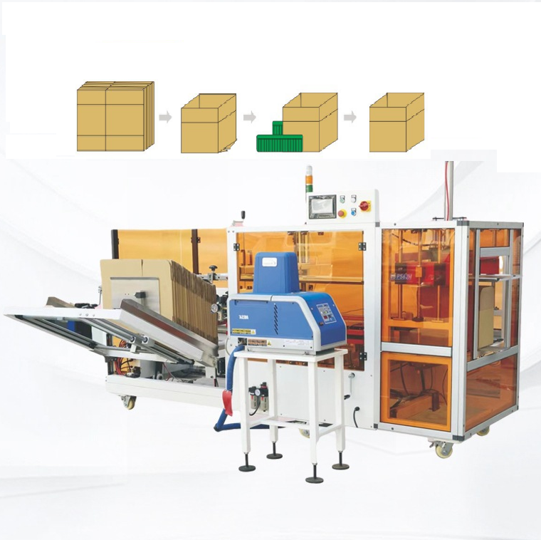 Optimized Automatic Cartoon-Erecting Folding Closing Taping Machine Hot Glue Flap Sealing for Efficient Paper Carton Packaging