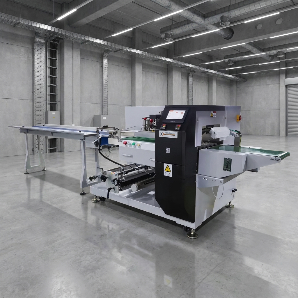 SZ280X Automatic Bottom Film Feed Inverted Flow Wrapper Ice Block Horizontal for Pillow Bag Plastic Food Industrial